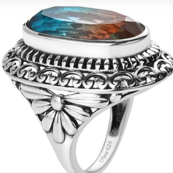 Artisan Crafted Aqua Terra Costa Quartz in Sterling Silver Size 8! NEW! - Picture 7 of 12